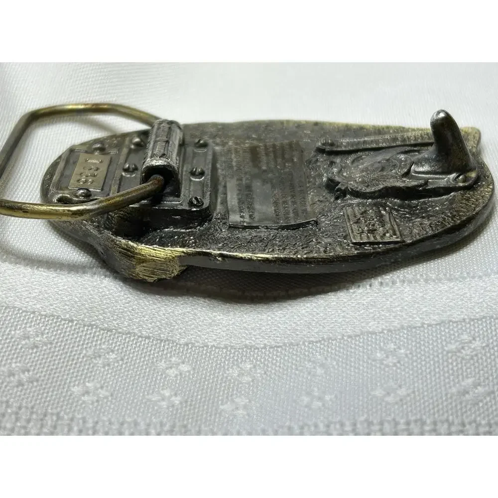 Vintage Coon Hunting Raccoon Belt Buckle Brass The Great American Buckle Co USA